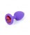 Boss Jewellery Purple Silikon Plug Small Red Diamond - Анальная пробка с кристаллом, 7х2.7 см (фиолетовый с красным) Boss Jewellery Purple Silikon Plug Small Red Diamond - Анальная пробка с кристаллом, 7х2.7 см (фиолетовый с красным)