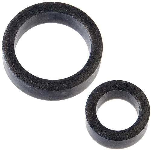 Doc Johnson Platinum Premium Silicone - The C-Rings - Charcoal - набор эрекционных колец, диам 2.5 и 4.4 см