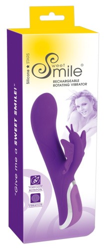 Sweet Smile Rechargeable Rotating Vibrator - вибратор кролик с функцией вращения, 23х4.1 см