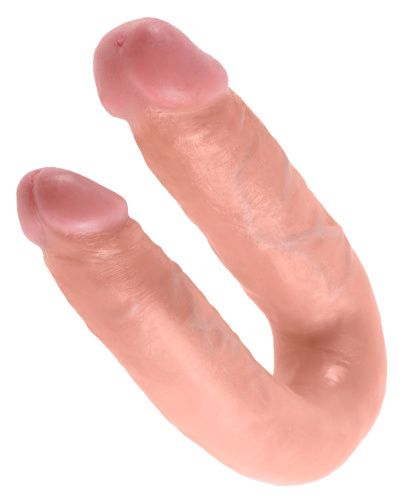 Pipedream Cock U-shape Double Trouble M - двойной фаллоимитатор, 34х3,3 см (телесный)