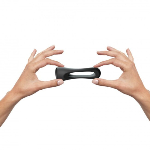 Love To Love Flux Ring Black Onyx - эрекционное кольцо двойное, 3 см. (чёрное)