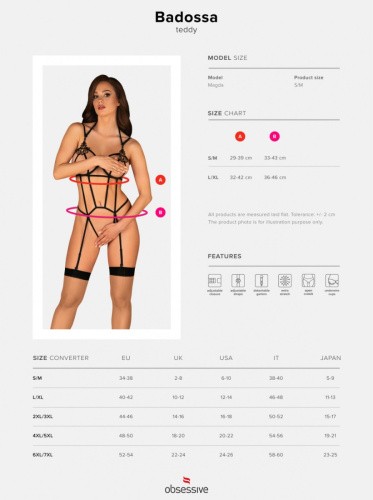 Obsessive Badossa crotchless teddy - Боди, S/M
