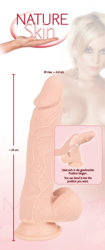 Orion - Nature Skin Medium Bendable Dildo - Фаллоимитатор, 24.4х4 см