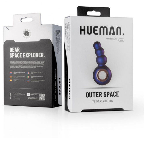 Hueman Outer Space Vibrating Anal Plug - Анальна пробка з вібрацією, 13,2 см (фіолетовий) - купити в Києві, Україні