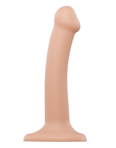 Strap-On-Me Dual Density Dildo, S - Насадка для страпона гибкая, двухслойная, 17х2.7 см, (телесная)