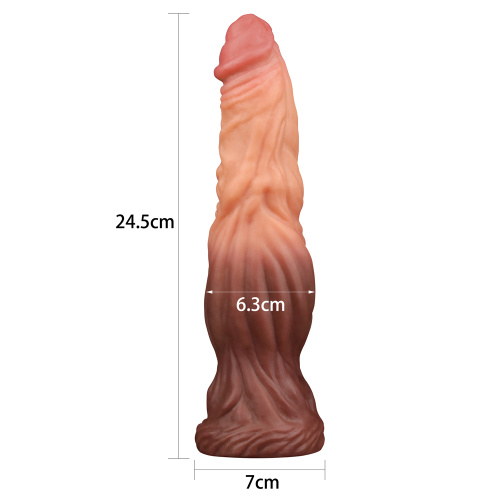 Dual-Layered Silicone Nature Cock 9.5" - Фаллоимитатор, 24.5 см (телесный)