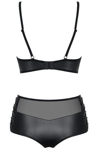 Obsessive Leatheria set - комплект сексуального белья, L/XL (чёрный)