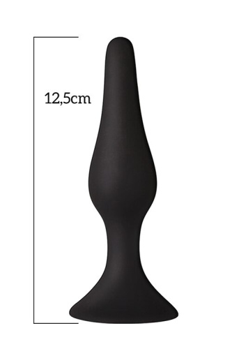 MAI Attraction Toys №34 анальная пробка на присоске, 12,5х3,2 см (чёрный)