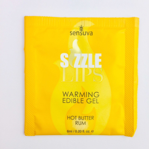 Sensuva - Sizzle Lips Butter Rum - Пробник массажного геля, 6 мл.