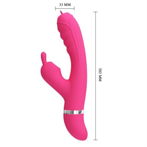 Pretty Love Phoenix Vibrator Pink - Вібратор-кролик з мембранним стимулятором та рухомим язичком, 20.2х3.3 см (рожевий) - купити в Києві, Україні