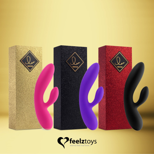 FeelzToys Lea Rabbit Vibrator - Гибкий вибратор кролик с двумя моторами, 17х3.8 см (фиолетовый)