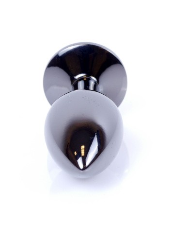 Металлическая анальная пробка с кристаллом Boss Jewellery Dark Silver