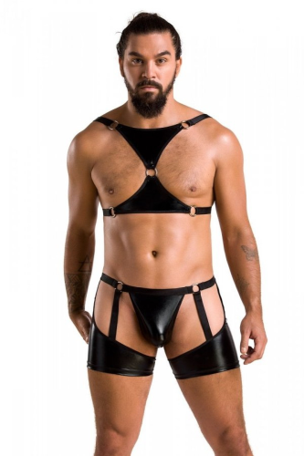 Passion - 047 SET ARON black - Сексуальный мужской комплект, L/XL