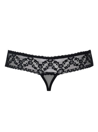 Obsessive 837-THC-1 otwarte - стринги с интимным вырезом, L/XL (чёрный)