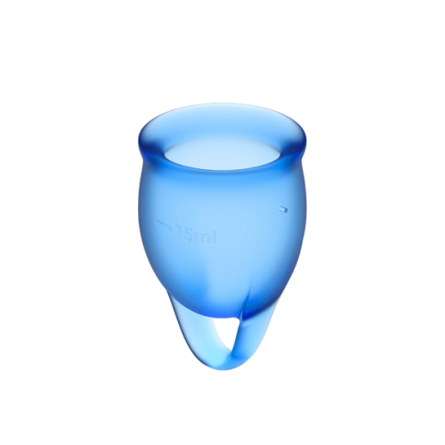 Satisfyer Feel Confident-набір менструальних чаш, 15 мл і 20 мл (Синій) - купити в Києві, Україні