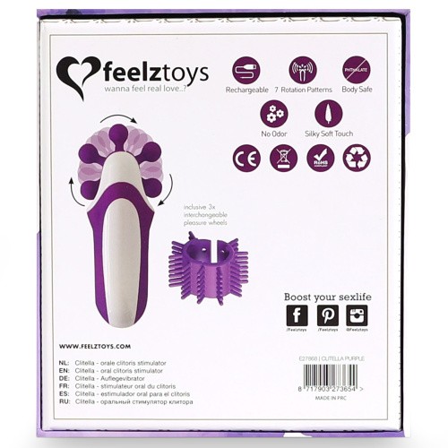FeelzToys - Clitella Oral Clitoral Stimulator - Стимулятор с имитацией оральных ласк, 11х5 см, (фиолетовый)