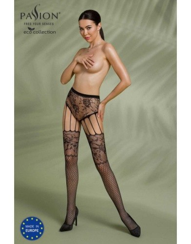 Passion ECO S004 - Эротические колготки-бодистокинг, S-L (чёрный)
