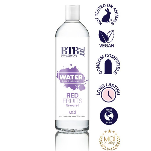 BTB Flavored Red Fuits - Лубрикант на водной основе с ароматом красных фруктов, 250 мл