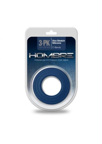 Эрекционные кольца Topco Hombre Xtra Stretch Silicone C-Bands 3-Pack (черный)
