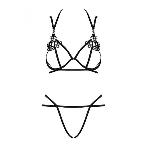 Obsessive Badossa 2-pcs set - Комплект відкритої білизни, L/XL (чорний) - купити в Києві, Україні