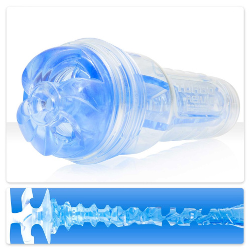 Fleshlight Turbo Thrust Blue Ice - мастурбатор, що імітує мінет, 24.5х8 см (блакитний) - купити в Києві, Україні