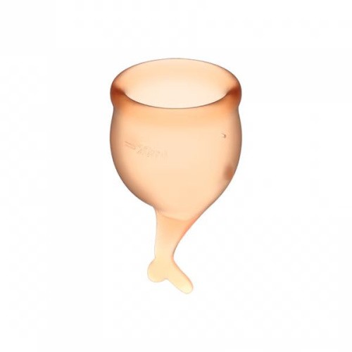 Satisfyer Feel Secure - набор менструальных чаш, 15 мл и 20 мл (оранжевый)