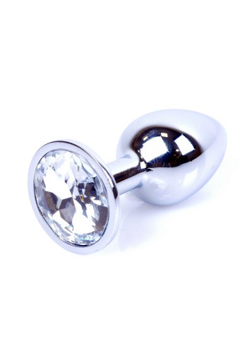 Jewellery Silver Plug Clear - Анальна пробка із кристалом, 7х2.7 см (прозорий) - купити в Києві, Україні