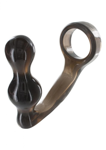 Toy Joy Manpower Plug & Penisring - Анальная пробка с эрекционным кольцом, 11.5х4 см (серый)