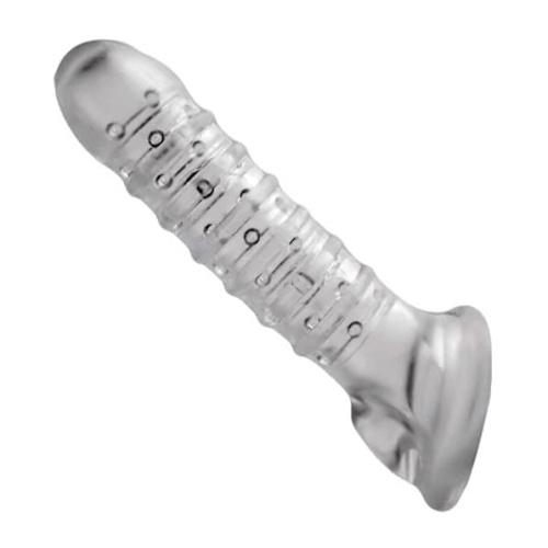 Tom of Finland Textured Girth Enhancer - Рельефная насадка для члена, 19х3.8 см (прозрачный)