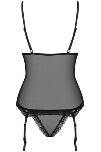 Мягкий эротический корсет с кружевом Obsessive 820-COR-1 (S/M)