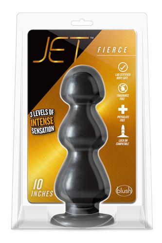 JET FIERCE CARBON METALLIC BLACK - Большая анальная пробка, 21,5 см (черный)