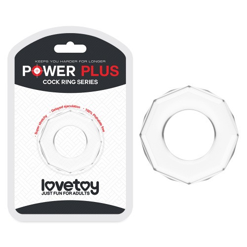 LoveToy - Power Plus Cockring 4 Clear - Ерекційне кільце, 2 см - купити в Києві, Україні
