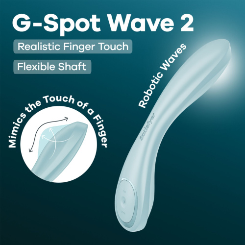 Вибратор Satisfyer G-Spot Wave 2 Ice Blue, имитирует ласки пальцем