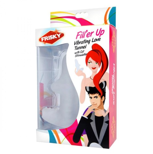 Frisky Fill Her Up Vibrating Love Tunnel with Clit Stimulator - стимулятор для пар, 12,7х3,8 см