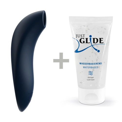 We-Vibe Melt + Лубрикант 50 мл - Вакуумный стимулятор для клитора с управлением через приложение на смартфоне, 12.6х2.4 см (синий)