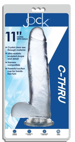 Большой фаллоимитатор Jock C-Thru, 31 см