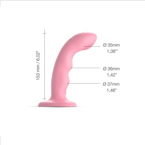 Насадка для страпона с двойной точечной пульсацией Strap-On-Me Tapping Dildo Wave, М