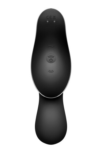 Satisfyer Curvy Trinity 2 - Вакуумный клиторальный стимулятор и массажер для точки G, 16.8х3.8 см (чёрный)