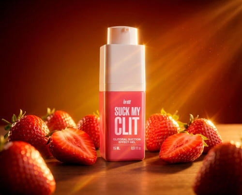 Смоктайзер (гель с эффектом посасывания) для клитора Intt Suck My Clit Wild Strawberry, 15 мл клубника, 