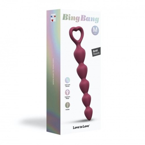 Анальний ланцюжок Love To Love Bing Bang M Plum Star, 14.4х2.8 см (бордовий) - купити в Києві, Україні