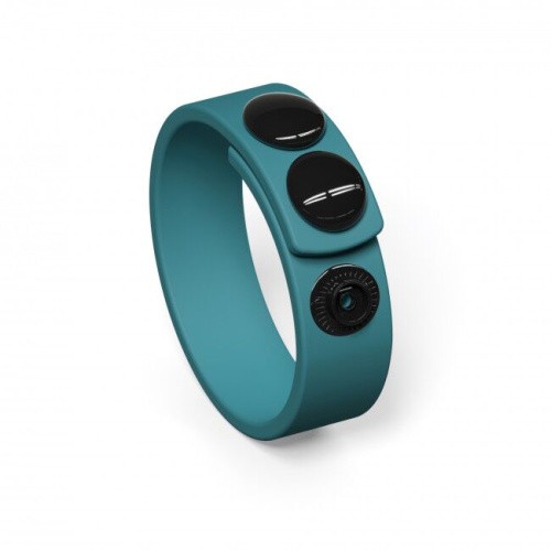Love To Love Hero Ring Black Onyx - ерекційне кільце, що регулюється, на кнопках, 3-6 см. (бірюзове) - купити в Києві, Україні