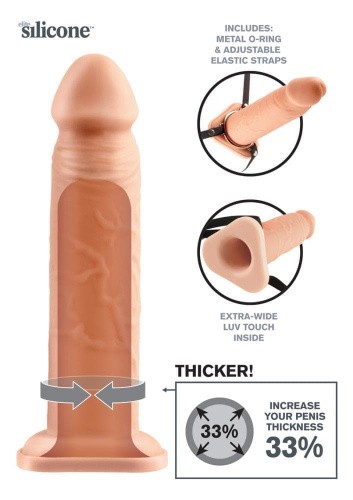 Silicone Hollow Extension - Насадка-удлинитель для пениса, 24х6 см (телесный)
