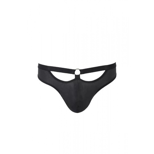 Passion - 041 SLIP OPEN JOE black - Сексуальные мужские трусы с кольцом, L/XL