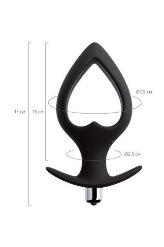 Toyfa Popo Pleasure Anal Plug Cordis L Vibro - Анальная пробка с вибрацией, 17х7.5 см (чёрный)