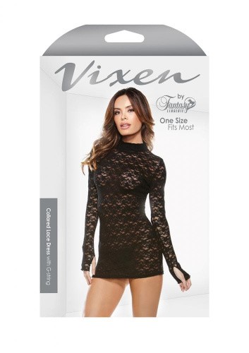 Маленькое кружевное черное платье Fantasy Lingerie, Os