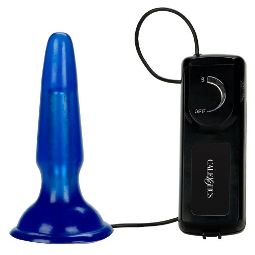 CalExotics Tush Teasers - Анальная пробка с вибрацией, 9х3 см (синий)