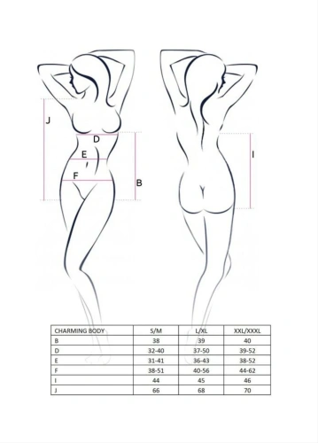 Passion - CHARMING BODY black S/M - Сексуальний напівпрозорий боді - купити в Києві, Україні