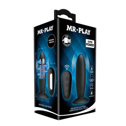LyBaile Mr Play Super-Smooth Vibrating Butt Plug анальная вибропробка с дистанционным управлением, 11х3.3 см