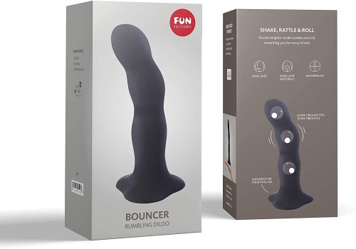 Fun Factory Bouncer - фаллоимитатор с шариками внутри, 18х4 см (черный)