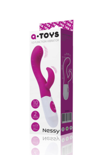 Toyfa A-Toys Nessy - Вібратор з кліторальним стимулятором, 19х2.5 см (рожевий) - купити в Києві, Україні
